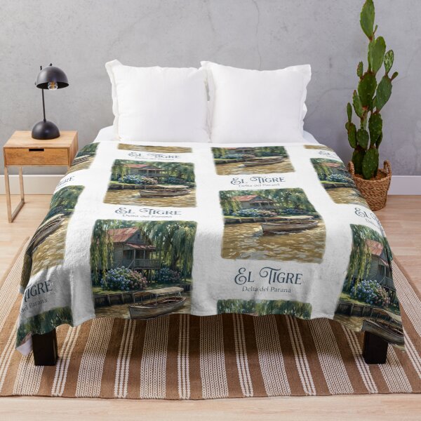 Item preview, Tigre Delta Argentina - Vintage Lancha Colectiva Painting designed and sold by Digital Dreams Arts.