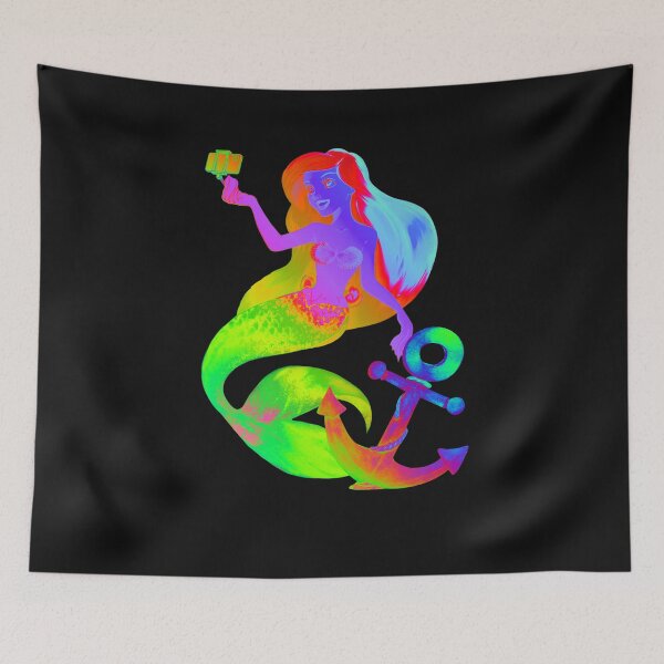 Item preview, A mermaid taking a selfie at the bottom of the ocean designed and sold by Lovelalaland.