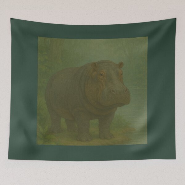 Item preview, Hippopotamus River Guardian – GeoWild Nature Protector Art designed and sold by GeoWild Designs.