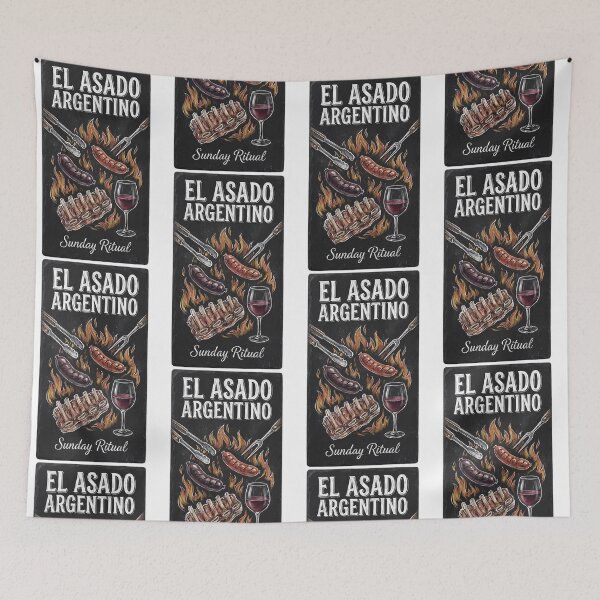 Item preview, El Asado Argentino - Sunday Ritual BBQ & Malbec Chalkboard Art designed and sold by Digital Dreams Arts.