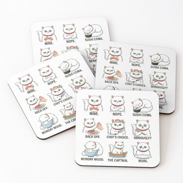 Item preview, Sushi Coma Grumpy Cat Funny Meme Mascot for Sushi Lover designed and sold by chattsuede.