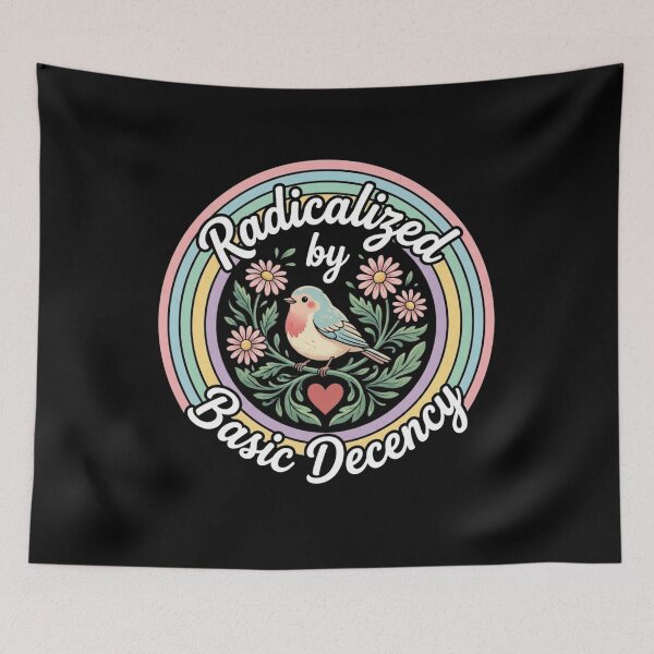 Item preview, Radicalized by Basic Decency Retro Vintage Typography for Activists designed and sold by chattsuede.