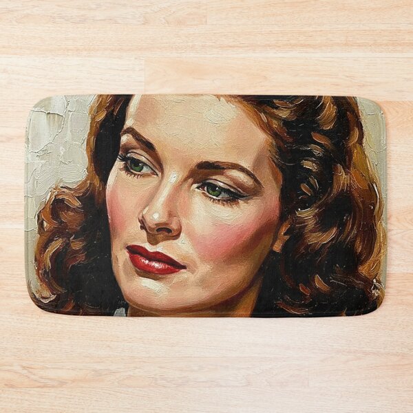 Item preview, 1940s Classic Actress Striped Shirt Art | Auburn Curls Green Eyes Painting | Old Hollywood Style designed and sold by Art's Diner.