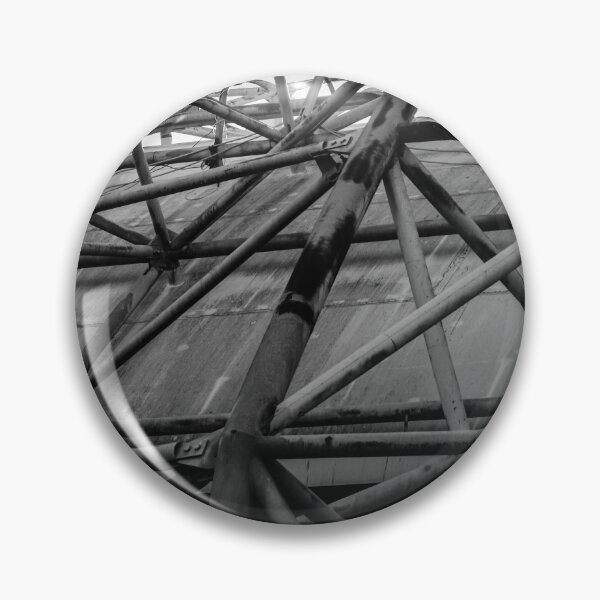 Item preview, Industrial Metal Scaffolding Over a Building in Black and White, Dynamic Structural Network designed and sold by Nmallia.
