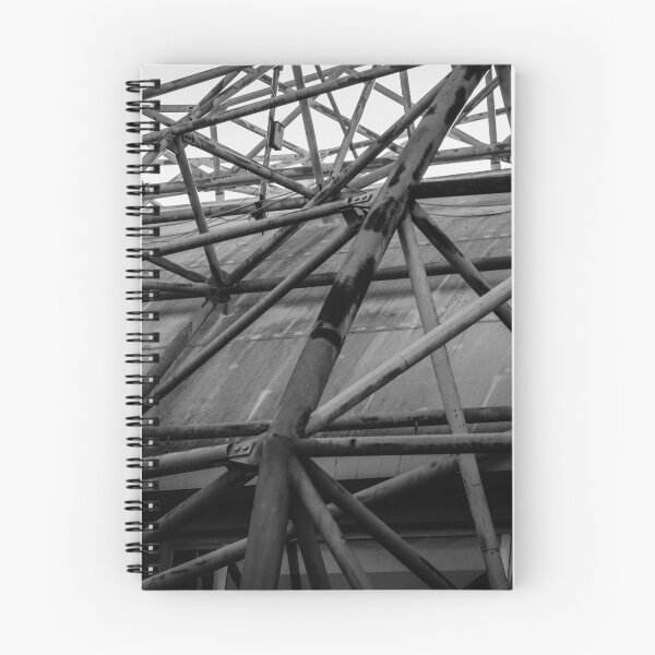 Item preview, Industrial Metal Scaffolding Over a Building in Black and White, Dynamic Structural Network designed and sold by Nmallia.