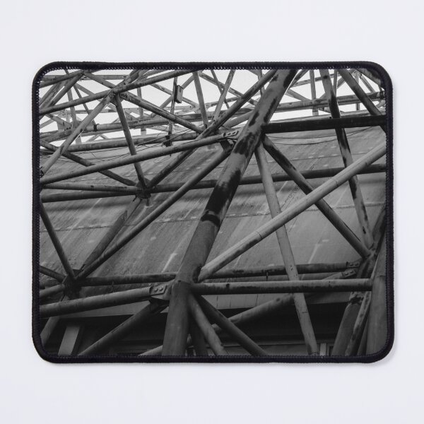 Item preview, Industrial Metal Scaffolding Over a Building in Black and White, Dynamic Structural Network designed and sold by Nmallia.