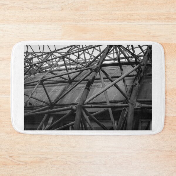 Item preview, Industrial Metal Scaffolding Over a Building in Black and White, Dynamic Structural Network designed and sold by Nmallia.