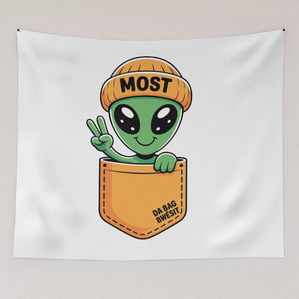 Item preview, Cute Pocket Alien Most Da Bag Bwésit Cartoon Graphic designed and sold by LegendsOfLife37.