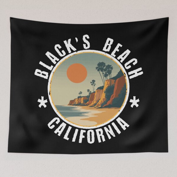 Item preview, Black's Beach - California (with White Lettering) designed and sold by VelvetRoom.