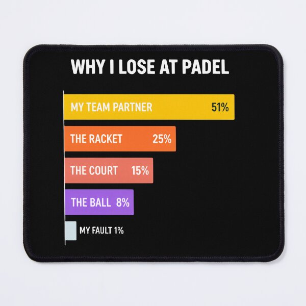Item preview, Why I lost in padel Funny Infographic 1% my fault  designed and sold by HumansStuck12.