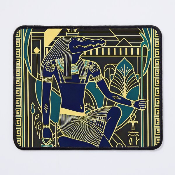 Item preview, Sobek Crocodile God Profile Bust | Egyptian Revival Art Deco Nouveau | Luxury Gallery Art Print designed and sold by Vintage Poster Gallery.
