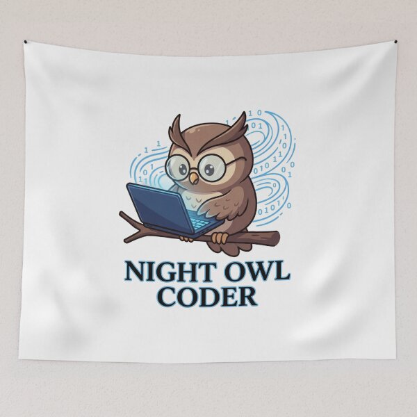 Item preview, Night Owl Coder Funny Cartoon Graphic for Tech Professional designed and sold by chattsuede.