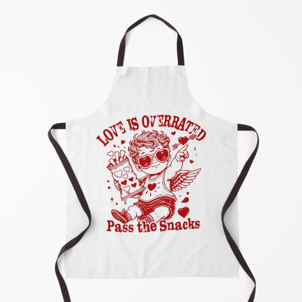Item preview, Love is Overrated Pass the Snacks Funny Valentines Sarcastic Valentine VDay Cupid Vibes Retro Love designed and sold by gunaone-design.