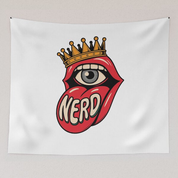 Item preview, NERD Rolling Stones Style Lips Eye Crown Pop Art Graphic designed and sold by LegendsOfLife37.