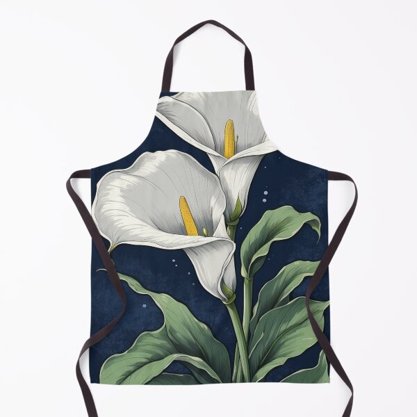 Item preview, White Calla Lilies on Midnight Blue designed and sold by Planthem.