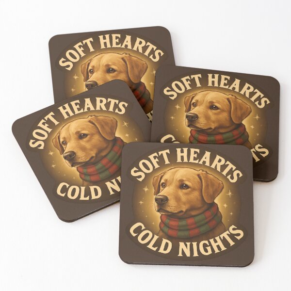 Item preview, Soft Hearts, Cold Nights – Cozy Winter Dog Design designed and sold by Feral Feline.