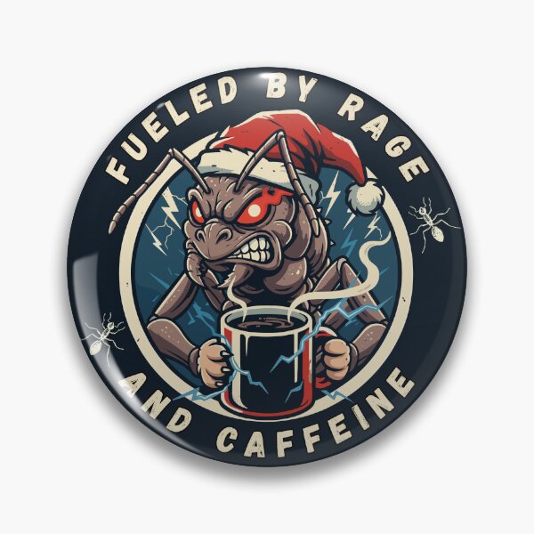 Item preview, Fueled by Rage and Caffeine – Angry Ant Coffee Christmas Design designed and sold by SplashPixel.