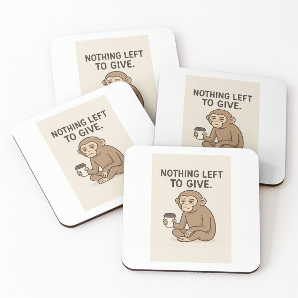 Item preview, Nothing Left to Give — Gutsick Gibbon Burnout Humor Illustration designed and sold by WhimsyByPaul.redbubble.com.