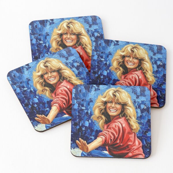 Item preview, Blonde Bombshell 70s 80s Icon Art | Red Top Blue Jeans Skateboard Painting | Retro Smile Poster designed and sold by Art's Diner.