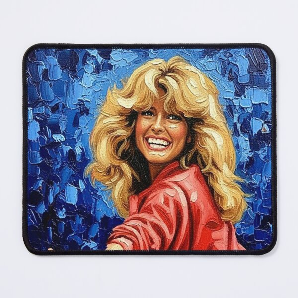 Item preview, Blonde Bombshell 70s 80s Icon Art | Red Top Blue Jeans Skateboard Painting | Retro Smile Poster designed and sold by Art's Diner.