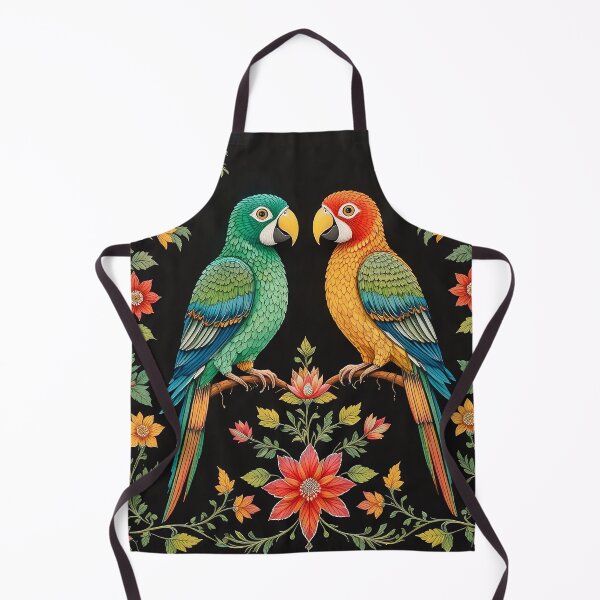 Item preview, Rogan Art Parrots Folk Floral Painting | Gujarati Textile Style designed and sold by wpsstudio.