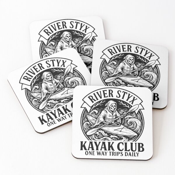 Item preview, River Styx Kayak Club - Funny Grim Reaper Retro kayaking designed and sold by gunaone-design.