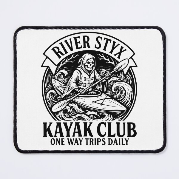 Item preview, River Styx Kayak Club - Funny Grim Reaper Retro kayaking designed and sold by gunaone-design.