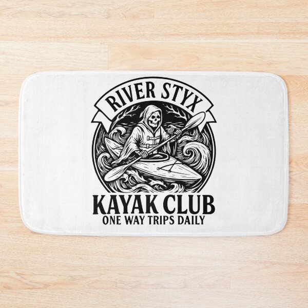 Item preview, River Styx Kayak Club - Funny Grim Reaper Retro kayaking designed and sold by gunaone-design.