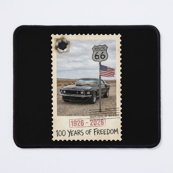 Item preview, Route 66 Centennial Burnt Stamp: 100th Anniversary 1926-2026 Black Muscle Car designed and sold by G350.