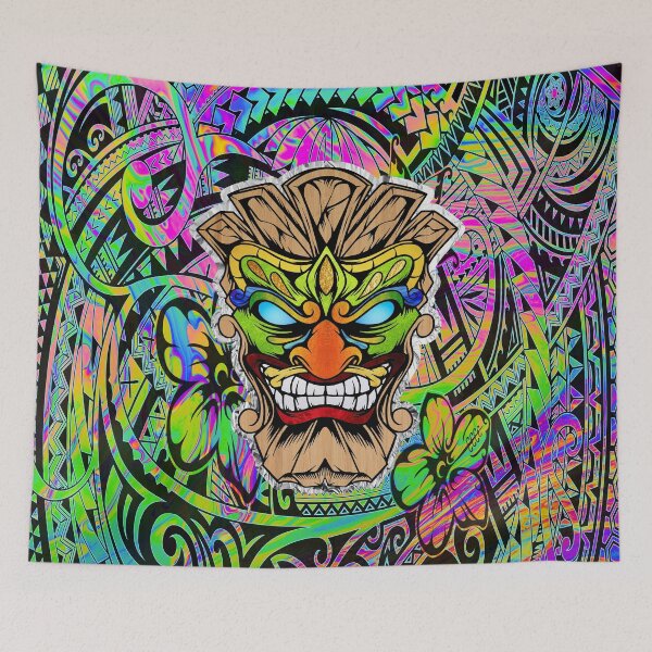 Item preview, Polynesian Tiki Mask – Tribal Guardian Face Design designed and sold by artistwill.