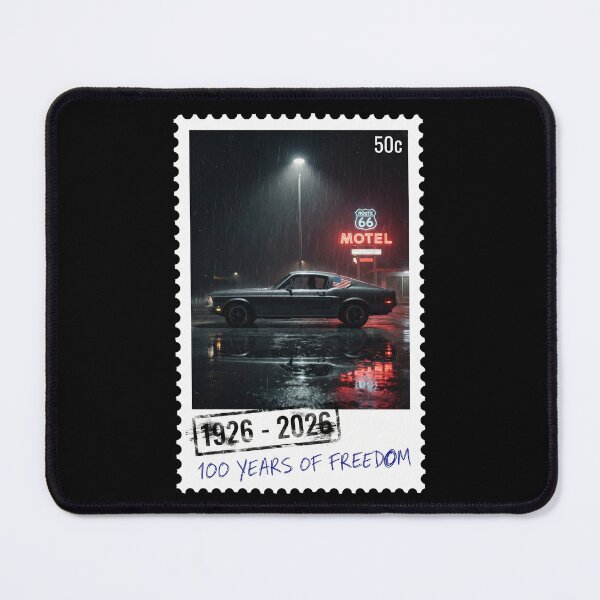Item preview, Route 66 Centennial Neon Motel Rain: 100th Anniversary 1926-2026 Noir Stamp designed and sold by G350.