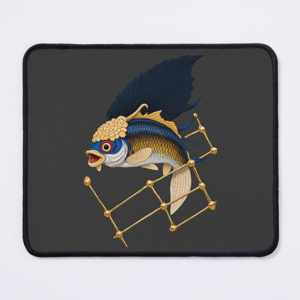 Item preview, Blue Fish Spirit Yokai - Sentinel of the Golden Abyss designed and sold by VincentLitoux.