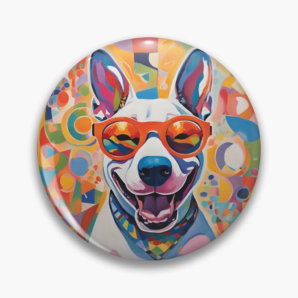 Item preview, Bull Terrier in Sunglasses – Colorful Modern Dog Art Portrait designed and sold by Kmcantley.