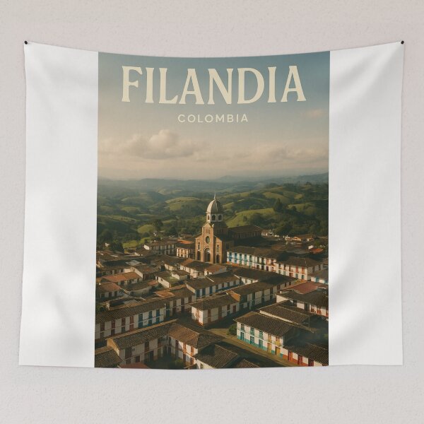 Item preview, Filandia and Iglesia María Inmaculada, Quindío, Colombia designed and sold by Places On Earth.