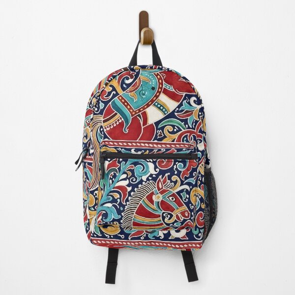 Item preview, Rogan Art Horses Symmetrical Folk Decorative Painting designed and sold by wpsstudio.