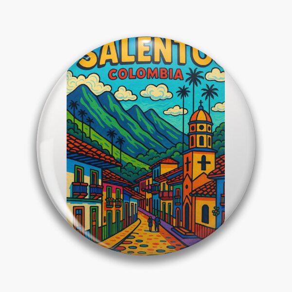 Item preview, Calle Real and Iglesia Nuestra Señora del Carmen, Salento, Colombia designed and sold by Places On Earth.