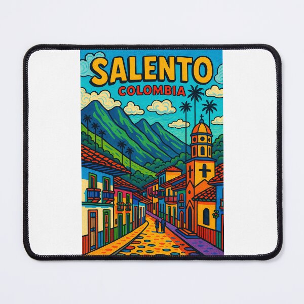 Item preview, Calle Real and Iglesia Nuestra Señora del Carmen, Salento, Colombia designed and sold by Places On Earth.