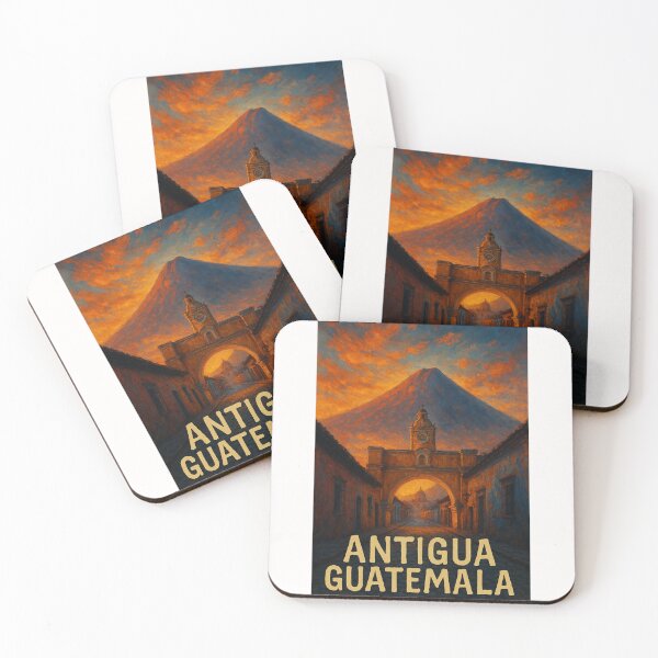 Item preview, Santa Catalina Arch at Sunset with Volcanoes, Antigua Guatemala designed and sold by Places On Earth.