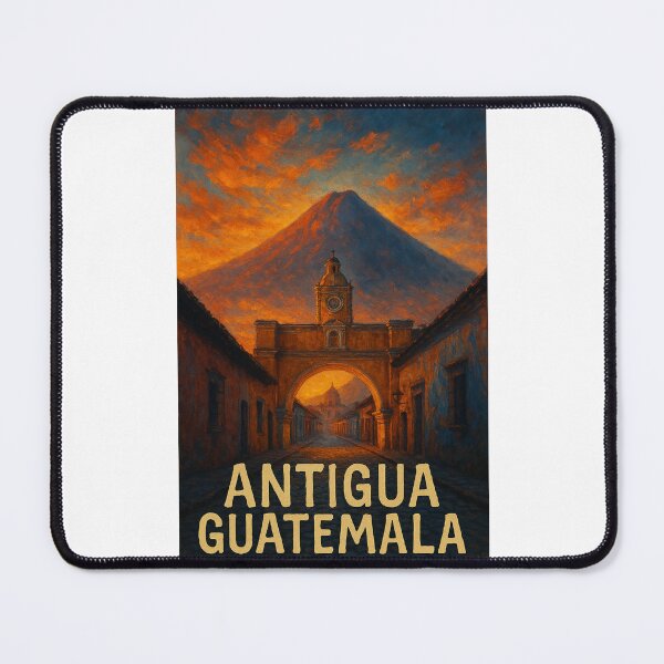 Aperçu de l'œuvre L'arche de Santa Catalina au coucher du soleil avec les volcans, Antigua Guatemala créée et vendue par Places On Earth.