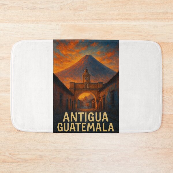 Aperçu de l'œuvre L'arche de Santa Catalina au coucher du soleil avec les volcans, Antigua Guatemala créée et vendue par Places On Earth.