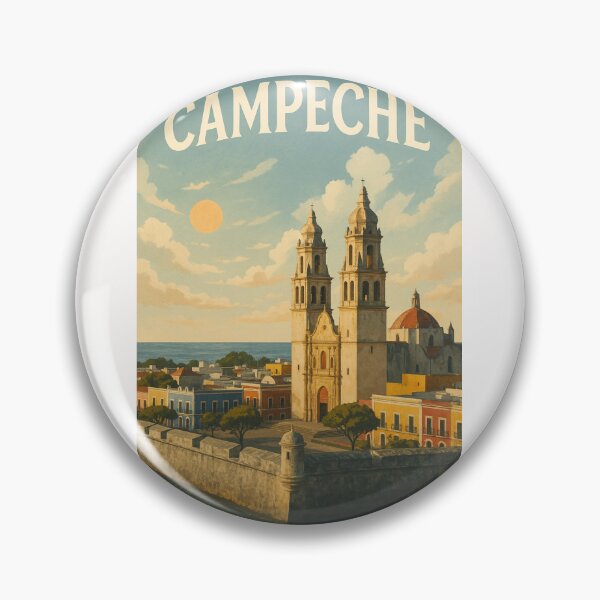 Artikelvorschau, Kathedrale und ummauerte Altstadt von Campeche, Golf von Mexiko, Mexiko entworfen und verkauft von Places On Earth.