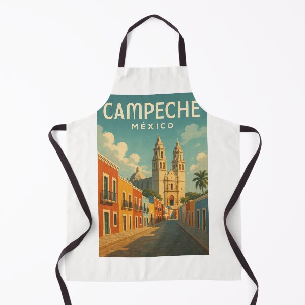 Item preview, Calle 59 and Campeche Cathedral, Historic Center of Campeche, México designed and sold by Places On Earth.
