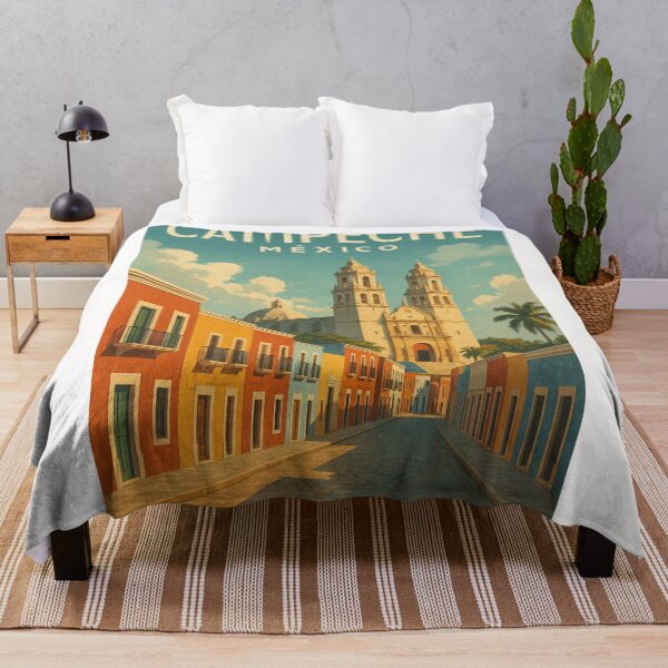 Item preview, Calle 59 and Campeche Cathedral, Historic Center of Campeche, México designed and sold by Places On Earth.
