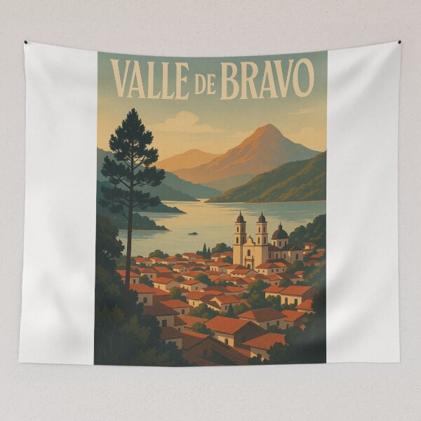 Item preview, Valle de Bravo at Sunset with Mountain Landscape, Estado de México designed and sold by Places On Earth.