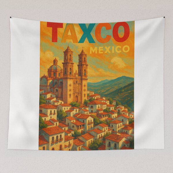 Item preview, Baroque Cathedral and Whitewashed Hills of Taxco, Guerrero, México designed and sold by Places On Earth.