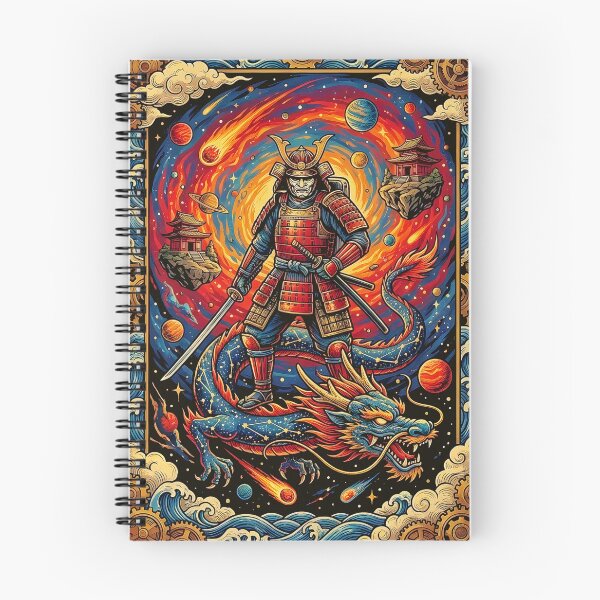 Item preview, Galactic Samurai with Celestial Dragon and Space Temple designed and sold by brexastore.