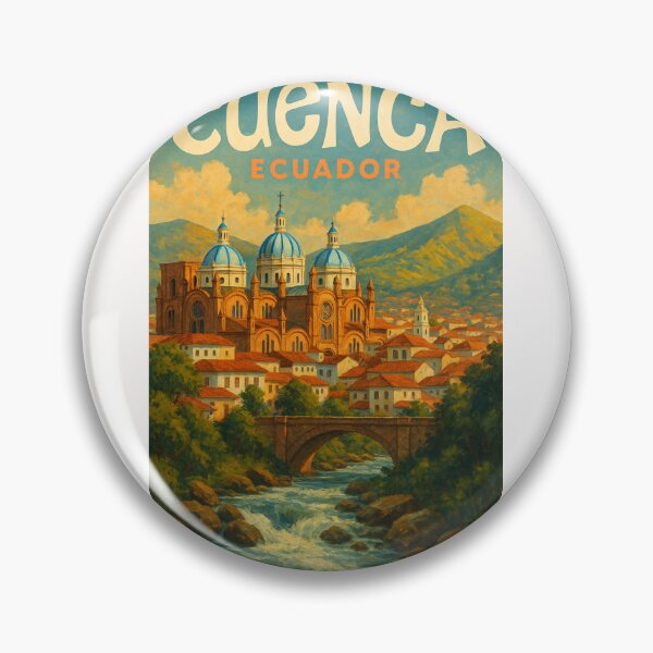 Item preview, Cathedral of Cuenca with Río Tomebamba and Mountains, Ecuador designed and sold by Places On Earth.