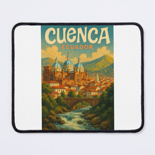Item preview, Cathedral of Cuenca with Río Tomebamba and Mountains, Ecuador designed and sold by Places On Earth.
