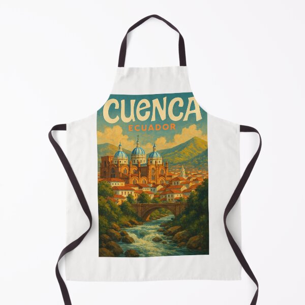 Item preview, Cathedral of Cuenca with Río Tomebamba and Mountains, Ecuador designed and sold by Places On Earth.