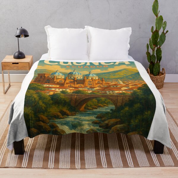 Item preview, Cathedral of Cuenca with Río Tomebamba and Mountains, Ecuador designed and sold by Places On Earth.